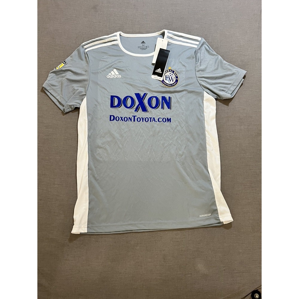 Federal Way Football Club Doxon Toyota Adidas Jersey Adult Medium Gray Shirt.
